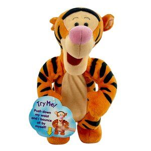 Bouncing Tigger Disney 1998 Mattel 12" Plush Stuffed Toy Talks Bounces Vtg Video